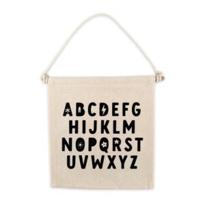 Alphabet (Black) Canvas Hang Sign