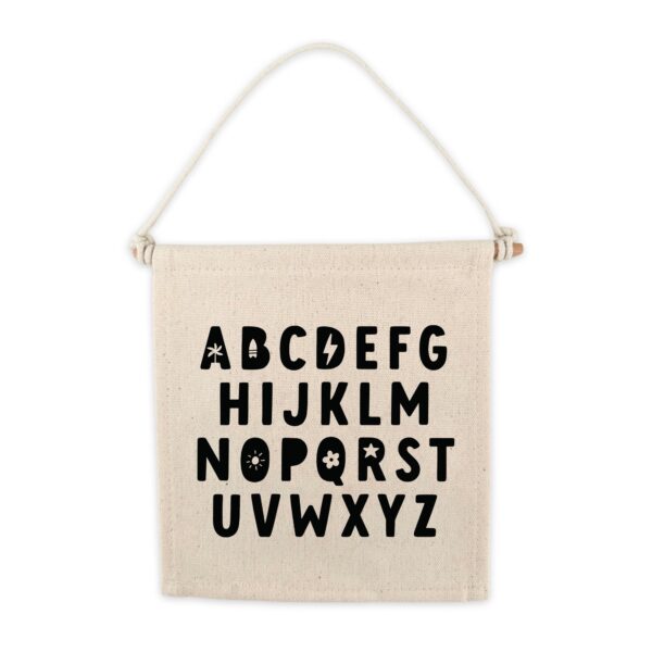 Alphabet Black Canvas Hang Sign_0