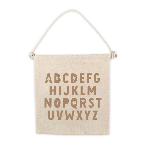 Alphabet Brown Canvas Hang Sign_0