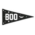 Boo Halloween Canvas Pennant Flag_0