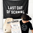 First Last Day of School Black Reversible Banner_1