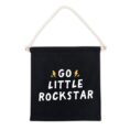 Go Little Rockstar Black Canvas Hang Sign_0