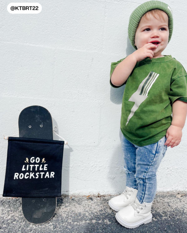 Go Little Rockstar Black Canvas Hang Sign_1