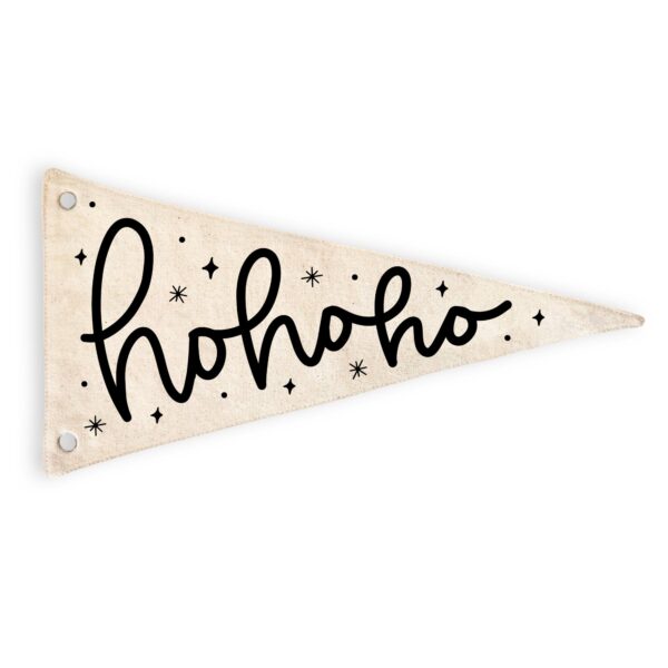 Ho Ho Ho Christmas Canvas Pennant Flag_0