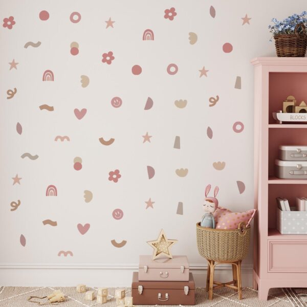 Peel Stick Fabric Wall Stickers - Abstract Shapes_0