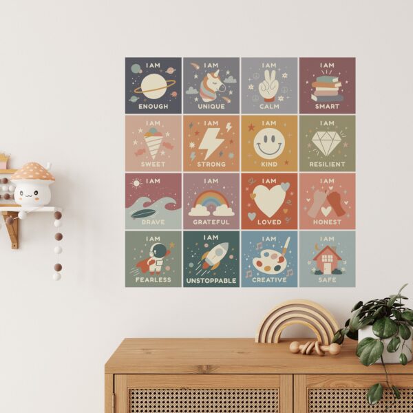 Peel Stick Fabric Wall Stickers - Affirmation Squ_0 Peel Stick Fabric Wall Stickers - Affirmation Squ_0