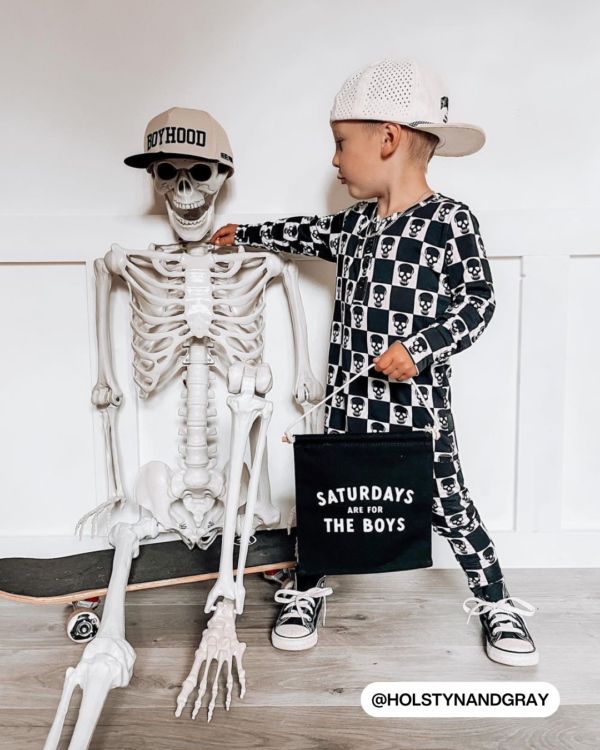 Saturdays Are For The Boys Black Canvas Hang Sign_2