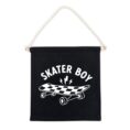Skater Boy Black Canvas Hang Sign_0