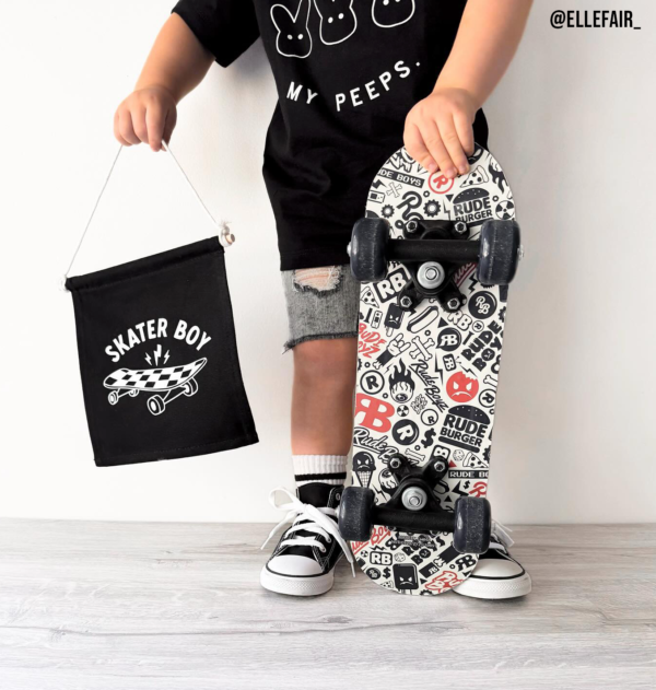 Skater Boy Black Canvas Hang Sign_2
