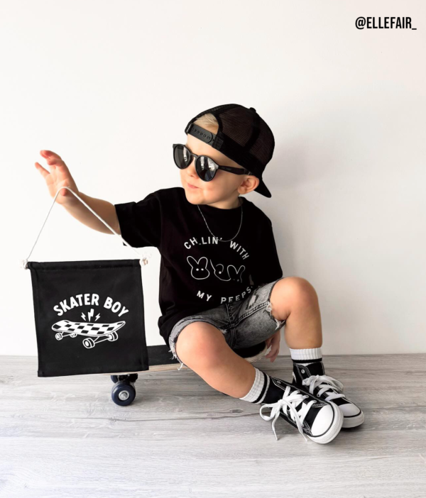 Skater Boy Black Canvas Hang Sign_6