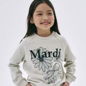 Mardi-kids Sweatshirt Triple Flower Oatmeal Black