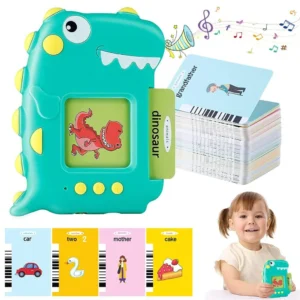 Green Dinosaur Talking Flash Cards Educational Toy