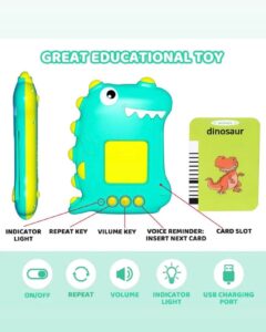 Green Dinosaur Talking Flash Cards Educational Toy2