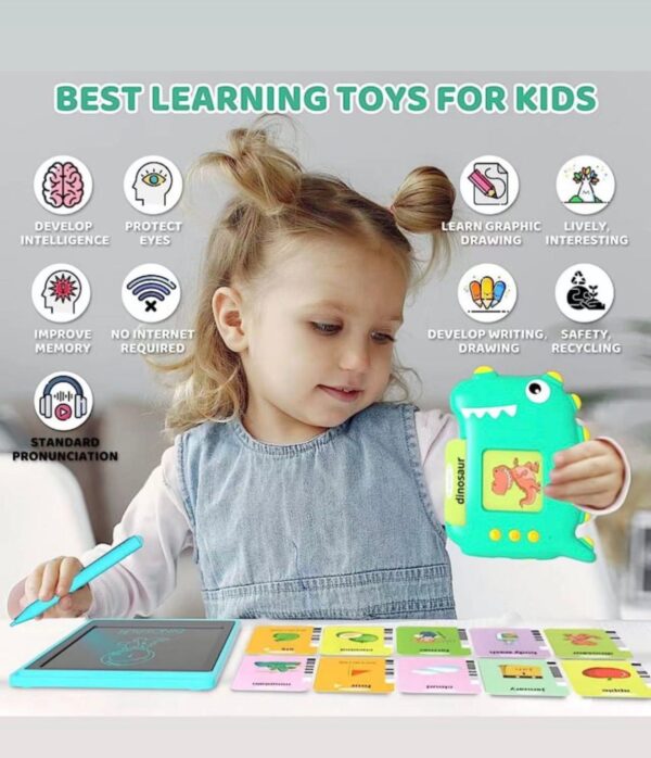 Green Dinosaur Talking Flash Cards Educational Toy3