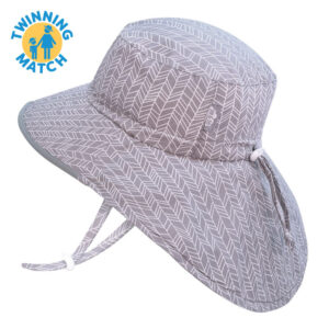 Jan & Jul - Kids Cotton Xplorer Hats | Grey Herringbone