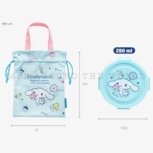 Lilfant Sanrio Cinnamoroll 2-tier stainless steel lunch box set1
