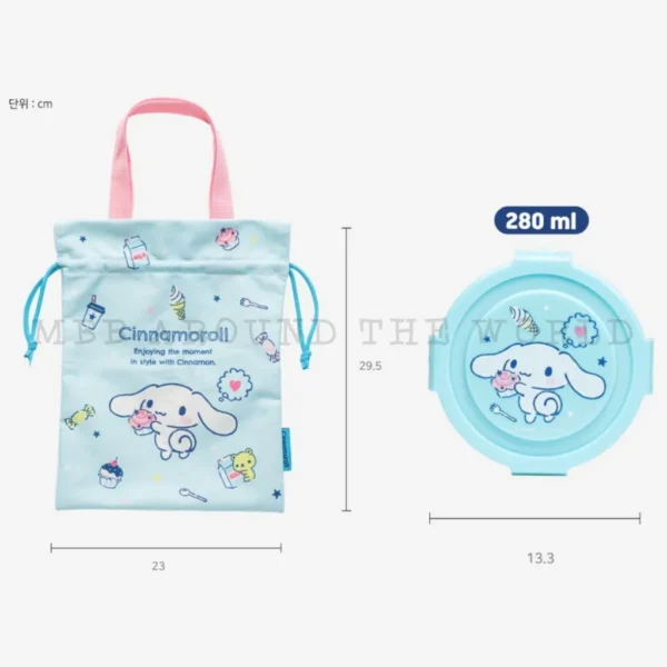 Lilfant Sanrio Cinnamoroll 2-tier stainless steel lunch box set1