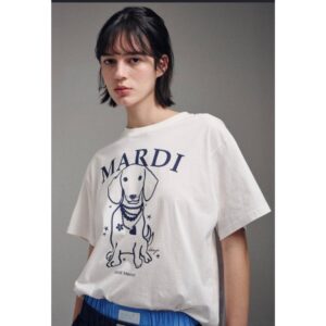 Mardi Mercredi Tshirt - Swing The Tail Ddanji Pearl Necklace - Ivory Navy