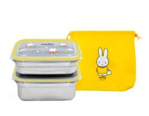 Miffy Stainless Steel Square Double-Layer Tote Bag Bento Set