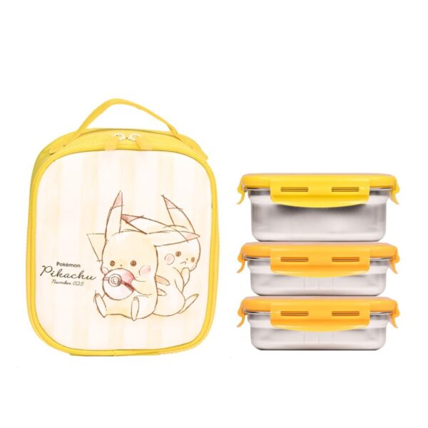 Pokemon Triple Stainless Steel Lunch Box & Square Insulated Lunch Bag