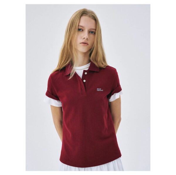 Slimfit Shirt Piquet Essential Burgundy Slimfit Shirt Piquet Essential Burgundy