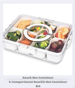 Snack Box Container, 8-Compartment Snack Box Container