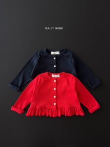 DAILYBEBE Heart Button Cardigan