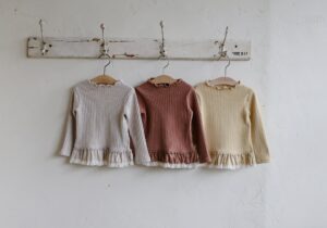 Puella Flo Ruffle-Edge Ribbed Top
