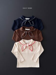 DAILYBEBE Bow Collar T-Shirt