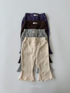 AOSTA Waffle Knit Flare Pants