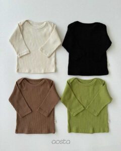 AOSTA Vertical Striped Solid off-shoulder Long Sleeve