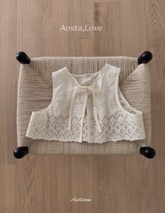 AOSTA White Cutout Lace-Up Vest