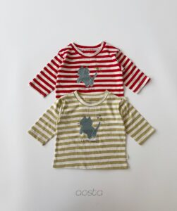 AOSTA Star Cat Horizontal-Striped Long Sleeve