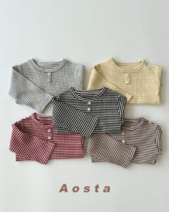 AOSTA Colour Block Fine Horizontal Striped Long Sleeve