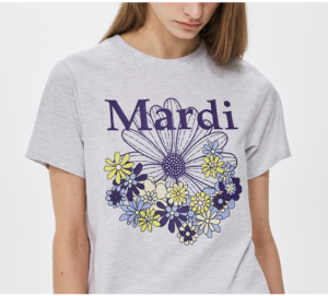 Mardi Mercredi SLIM TSHIRT FLOWERMARDI JARDIN VVD_HEATHER PURPLE