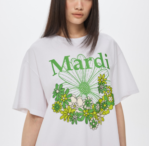 Mardi Mercredi UNISEX TSHIRT FLOWERMARDI JARDIN VVD_WHITE GREEN