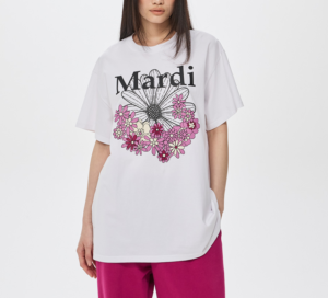 Mardi Mercredi UNISEX TSHIRT FLOWERMARDI JARDIN VVD_WHITE BLACK