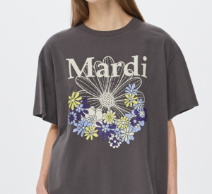 Mardi Mercredi UNISEX TSHIRT FLOWERMARDI JARDIN VVD_CHARCOAL IVORY