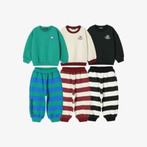 ROTOTOBEBE Colorblock Wide-Stripe Pants Set