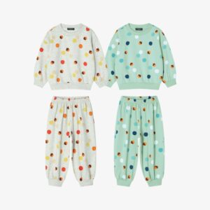 ROTOTOBEBE Colorblock Polka-Dot Chestnut Set
