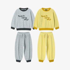 ROTOTOBEBE Solid Letter Drawstring Pants Set