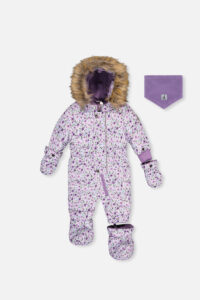 Deux par Deux – Baby Original One Piece Puffy Snowsuit With Removable Mittens And Boots